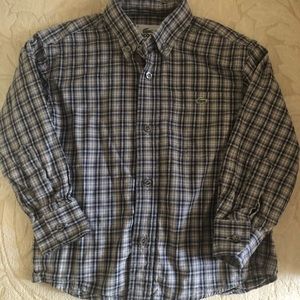 Boys Lacoste long sleeve button up shirt